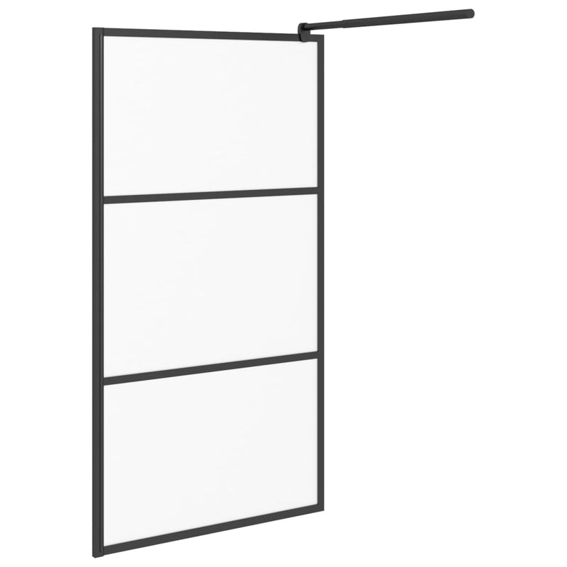 vidaXL fekete ESG tejüveg zuhanyfal küszöb nélküli zuhanyhoz 80x195 cm