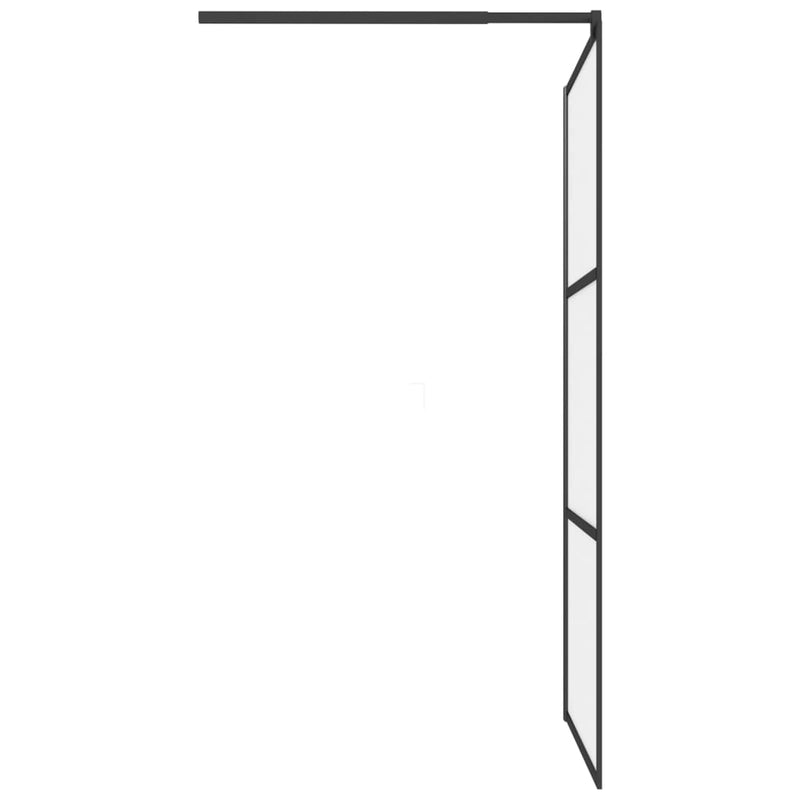 vidaXL fekete ESG tejüveg zuhanyfal küszöb nélküli zuhanyhoz 80x195 cm