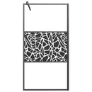 vidaXL fekete ESG üveg zuhanyfal kőmintával 100x195cm