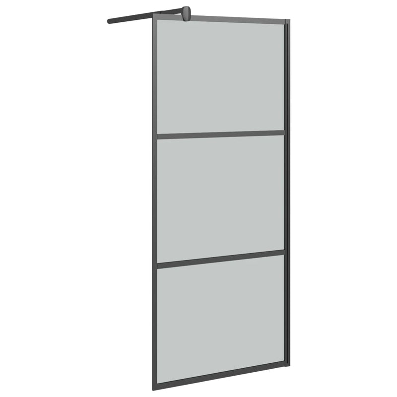 vidaXL fekete sötét ESG üveg zuhanyfal 80 x 195 cm