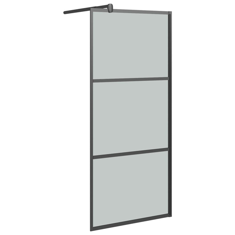 vidaXL fekete sötét ESG üveg zuhanyfal 90x195cm