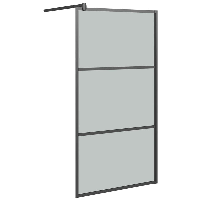 vidaXL fekete sötét ESG üveg zuhanyfal 100x195cm