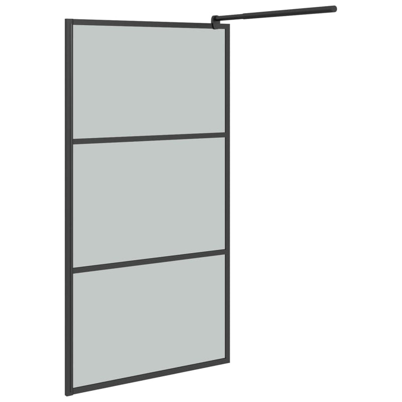 vidaXL fekete sötét ESG üveg zuhanyfal 100x195cm