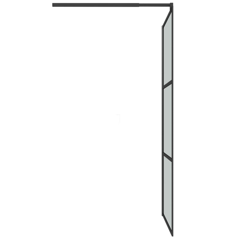 vidaXL fekete sötét ESG üveg zuhanyfal 100x195cm