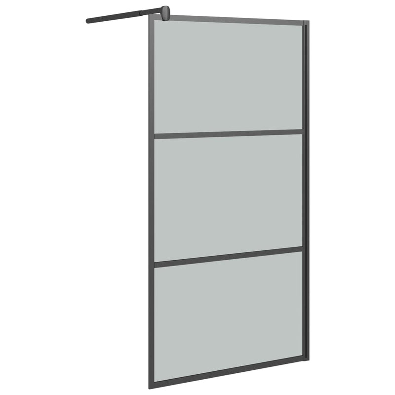 vidaXL fekete sötét ESG üveg zuhanyfal 115x195cm