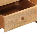 vidaXL barna valódi kecskebőr és tömör mangófa bokpad 107 cm