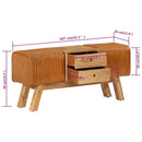 vidaXL barna valódi kecskebőr és tömör mangófa bokpad 107 cm