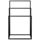 vidaXL fekete vas szabadon álló törölközőtartó 48 x 24 x 79 cm
