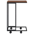 vidaXL fekete szerelt fa kisasztal kerekekkel 40 x 30 x 63,5 cm