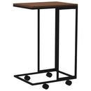 vidaXL fekete szerelt fa kisasztal kerekekkel 40 x 30 x 63,5 cm