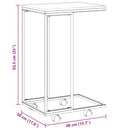 vidaXL fekete szerelt fa kisasztal kerekekkel 40 x 30 x 63,5 cm