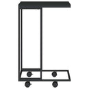 vidaXL fekete szerelt fa kisasztal kerekekkel 40 x 30 x 63,5 cm
