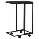 vidaXL fekete szerelt fa kisasztal kerekekkel 40 x 30 x 63,5 cm