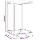 vidaXL fekete szerelt fa kisasztal kerekekkel 40 x 30 x 63,5 cm