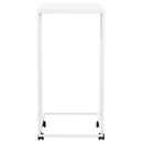 vidaXL fehér szerelt fa kisasztal kerekekkel 40 x 30 x 63,5 cm