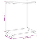 vidaXL fekete szerelt fa kisasztal kerekekkel 55x35x70 cm