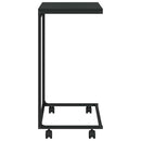 vidaXL fekete szerelt fa kisasztal kerekekkel 55x35x70 cm