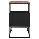 vidaXL fekete szerelt fa kisasztal kerekekkel 55x36x63,5 cm