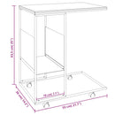 vidaXL fekete szerelt fa kisasztal kerekekkel 55x36x63,5 cm