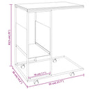 vidaXL fekete szerelt fa kisasztal kerekekkel 55x36x63,5 cm