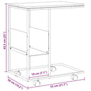 vidaXL fekete szerelt fa kisasztal kerekekkel 55x36x63,5 cm