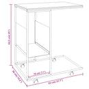 vidaXL fehér szerelt fa kisasztal kerekekkel 55x36x63,5 cm