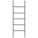 vidaXL 5 szintes fekete vas törölközőtartó létra 58 x 175 cm
