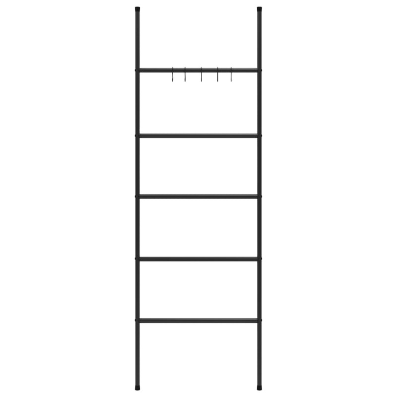 vidaXL 5 szintes fekete vas törölközőtartó létra 58 x 175 cm