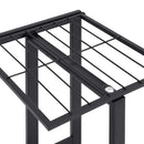 vidaXL 4 szintes fekete vas virágtartó állvány kerekekkel 44x23x80 cm