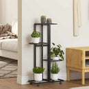 vidaXL 4 szintes fekete vas virágtartó állvány kerekekkel 44x23x80 cm