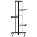 vidaXL 5-szintes fekete vas virágtartó állvány kerekekkel 44x23x100 cm