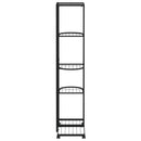 vidaXL 5-szintes fekete vas virágtartó állvány kerekekkel 44x23x100 cm
