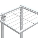 vidaXL fehér vas virágtartó állvány kerekekkel 94,5 x 24,5 x 91,5 cm