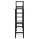 vidaXL fekete vas virágtartó állvány kerekekkel 83 x 25 x 103,5 cm