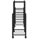vidaXL fekete vas virágtartó állvány kerekekkel 83 x 25 x 63,5 cm