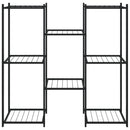 vidaXL fekete vas virágtartó állvány 83 x 25 x 80 cm
