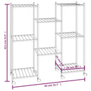 vidaXL fekete vas virágtartó állvány kerekekkel 83 x 25 x 83,5 cm