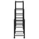 vidaXL fekete vas virágtartó állvány kerekekkel 83 x 25 x 83,5 cm