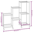vidaXL fekete vas virágtartó állvány kerekekkel 83 x 25 x 83,5 cm