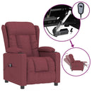 vidaXL bordó szövet elektromos dönthető fotel