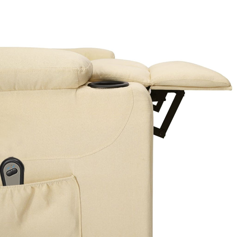 vidaXL krémszínű szövet elektromos dönthető fotel