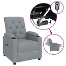 vidaXL világosszürke szövet elektromos dönthető fotel