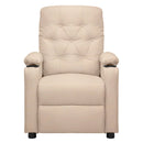 vidaXL krémszínű szövet elektromos dönthető fotel