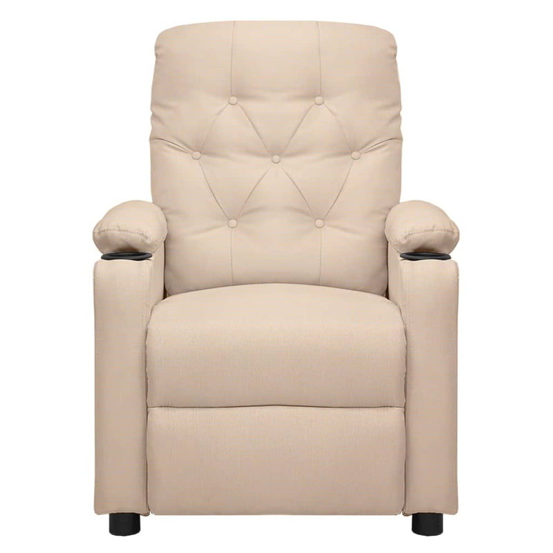 vidaXL krémszínű szövet elektromos dönthető fotel