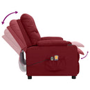 vidaXL bordó szövet elektromos masszázsfotel