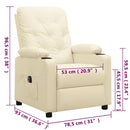vidaXL krémszínű műbőr elektromos dönthető fotel