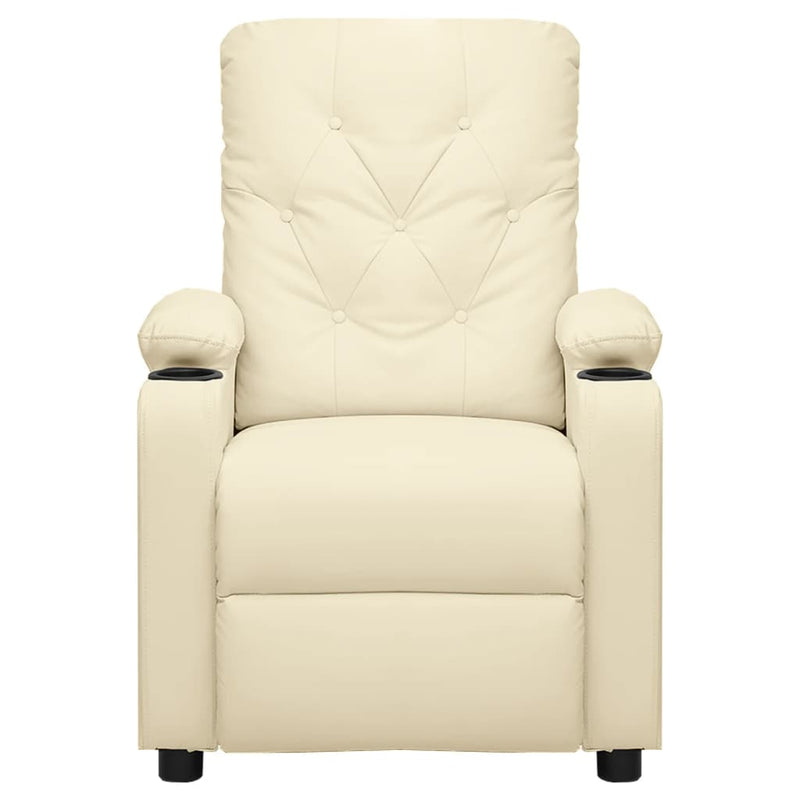 vidaXL krémszínű műbőr elektromos dönthető fotel