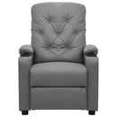 vidaXL szürke műbőr elektromos dönthető fotel