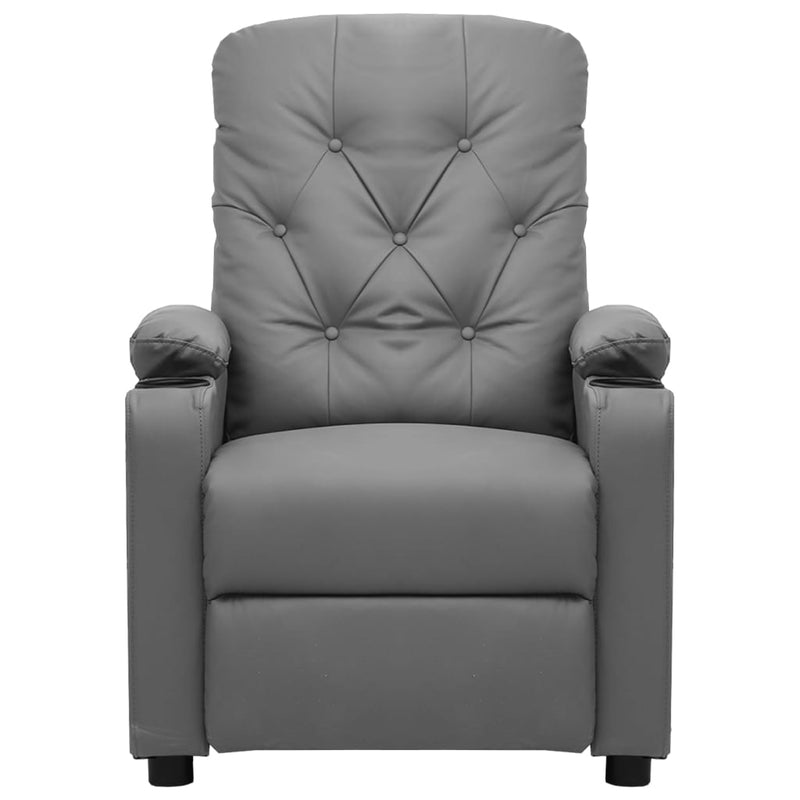 vidaXL szürke műbőr elektromos dönthető fotel