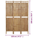 vidaXL 3 paneles bambusz térelválasztó 120 x 180 cm